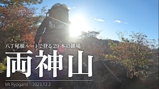 両神山 秩父連峰の日本百名山を鎖場連続の八丁尾根コースから冬登山 20231202 [upl. by Drwde]