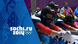 Bobsleigh  FourMan Heats 1 amp 2  Sochi 2014 Winter Olympics [upl. by Richman]