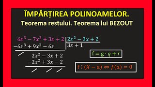 Polinoame impartire cu rest teorema lui Bezout exercitii rezolvate clasa 12Invata Matematica Usor [upl. by Eugor]