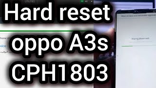 HARD RESET OPPO A3S CPH1803 chimera tool usb [upl. by Ayojal]