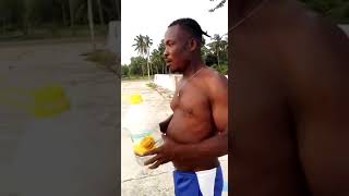 Professional eater Phillip Adzaklo training his stomach with water Bloated belly part 1 [upl. by Gimble]