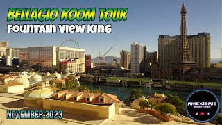 Bellagio Hotel amp Casino  Las Vegas  Fountain View King Room Tour  November 2023 [upl. by Everson]