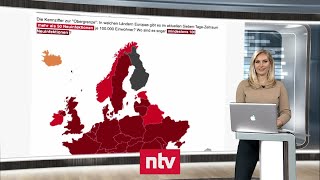 Aktuelle Zahlen zur CoronaKrise  Mehrere europäische Länder melden neue Höchstwerte  ntv [upl. by Rodnas]