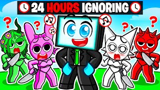 Blocky Ignored SPRUNKI GIRLS For 24 Hours [upl. by Leahcimnoj]