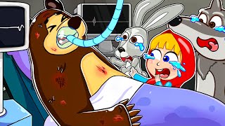 OH NO The Bear had an accident Who caused this Little Red Riding Hood  The Bear Cartoon [upl. by Licht660]