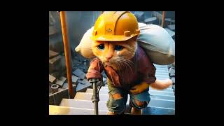 Paralyzed cat doing construction shorts cat catvideos [upl. by Gautious236]