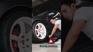 Evo 9 Rays Gramlights 57DR Wheel Install 🔥 mitsubishi evo raysgramlights [upl. by Betty]