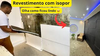 Soluções Criativas Revestimento de Parede com Baixo Custo Usando Isopor [upl. by Idas]