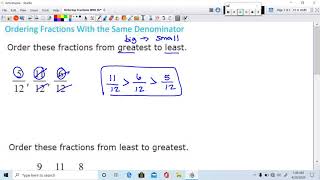 Ordering Fractions With the Same Denominator [upl. by Airotahs977]