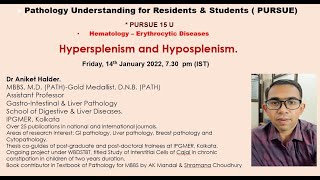 Pursue 15 U LIVE Hematology  Hypersplenism and Hyposplenism [upl. by Arrik]