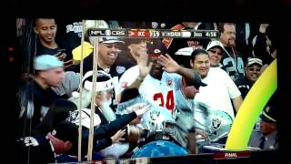 Chiefs fan shoves Mychal Rivera out of the stands [upl. by Aisanat]