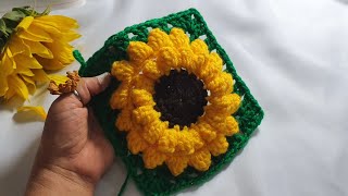 Granny de girasol 🌻 Flores a Crochet 🌻 Patrón Gratis 🌻 Nancy Magno [upl. by Attenreb]