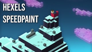 Speedpaint Marmoset Hexels 3 Fantasy Snow Cliffs [upl. by Ayoj303]