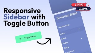 Bootstrap 4 Sidebar Menu Responsive with Sub menu  Create Responsive Side Navigation  Source File [upl. by Ilke]