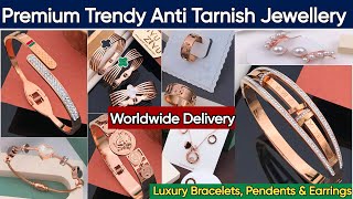 Latest Trending Anti Tarnish Jewellery Collection 2023  New Luxury Bracelets Earrings amp Pendents [upl. by Ahsahtan24]