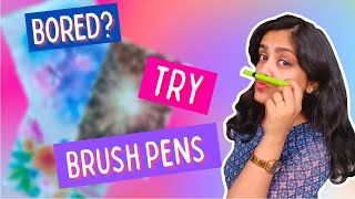 3 Creative Painting Ideas Of Brush Pens  Step By Step Tutorial For Beginners  PaintellectualPriyA [upl. by Tyree]