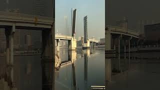 The most remarkable bridge in Tianjin allows the passage of vehicles pedestrians and ships [upl. by Shantee]