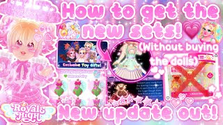 HOW TO GET THE NEW SETS WITHOUT BUYING THE DOLLS💗 New sets bingo game etc  Royale High Roblox💖🏰 [upl. by Eido]