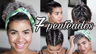 7 PENTEADOS PARA CABELOS CURTOS CACHEADOS pixietaperedbigchop  Camilla Santana [upl. by Roxi121]