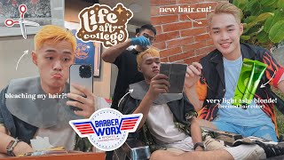 BLEACHING MY HAIR 💇‍♂ Very Light Ash Blonde Hair Color  Haircut [upl. by Mad]