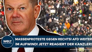 DEUTSCHLAND Massenproteste gegen Rechts AfD weiter im Aufwind  Jetzt reagiert Kanzler Olaf Scholz [upl. by Nnayrrehs]