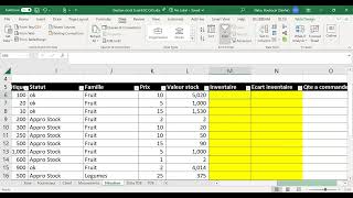 M3 PARTIE 16 Tableaux de bord et Gestion des Stocks sous Excel [upl. by Yknarf315]