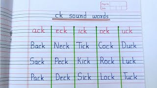 Ck sound words ck word family  digraphs  phonics  word ending with ckCk words  phonic [upl. by Ozzy]