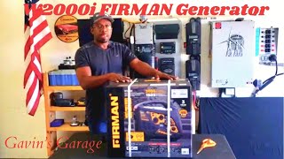 BEST BANG FOR THE BUCK The 350 W2000i FIRMAN 2000w QUIET GENERATOR Generator Review [upl. by Ardnohs90]