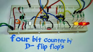 Four bit counter by D flipflops [upl. by Llirred]