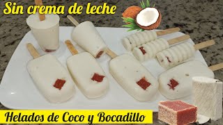 Helados de Coco con bocadillo  Como Hacer Helados de Coco para Negocio [upl. by Nelubez]