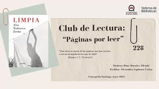 Club de Lectura Biblioteca UNAB 2024 Limpia de Alia Trabucco Zerán [upl. by Ellenohs]