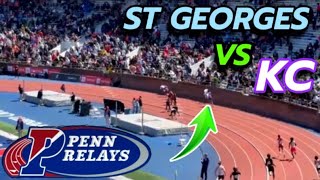 KC Wins Epic 4x100m HEATS VS St Georges College  Penn Relays 2024 pennrelays [upl. by Hurlbut335]