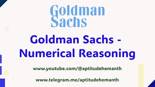 Goldman Sachs  Numerical Reasoning  Previous Qs [upl. by Lenej346]