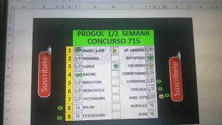 ANALISIS PROGOL 12 SEMANA CONC 715 [upl. by Litnahs]