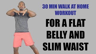 30Minute Flat Belly and Snatched Waist Workout  Walk at Home 🔥250 Calories🔥 [upl. by Gael]