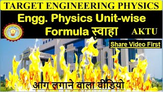 AKTU Engg Physics Important formula unitwise  Physics Formulas  BAS 201 by Lalit Sir aktuexam [upl. by Ginnie479]