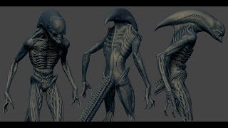 SCULPTING ALIEN LIVE ZBRUSH WIP [upl. by Fusuy]