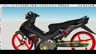 YAMAHA LC135 MX EDITION SKETCHUP PRO 2023 [upl. by Sedruol]