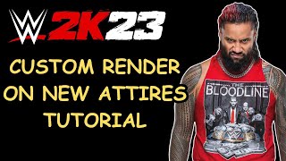 WWE 2K23  How To Put Custom Renders on NEW Attires [upl. by Crisey]