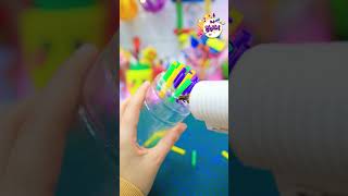 زجاجة البابلز 😍 اختراع shorts diy recycling craft art ideas fyp [upl. by Aicirtel]