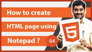 HTML page using Notepad  HTML Tutorial 04 🚀 [upl. by Olvan]