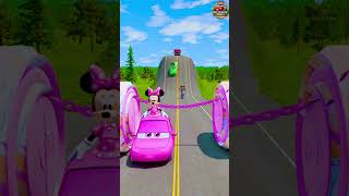 🚀Comical Cars🚗 amp Quirky Rides Tackle 2 Bollards Barbie🩷 and a Huge Chain in BeamNGdrive [upl. by Akimik]