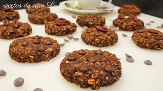 GALLETAS DE AVENA Y CHOCOLATE SIN HUEVO Y SIN AZÚCAR FÁCILES Y RÁPIDAS recetas de casa lm light [upl. by Armitage]