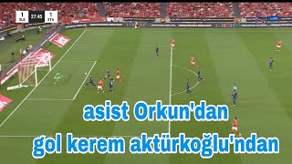 asist Orkundan gol kerem aktürkoğlundanKerem benficaya golle başladı [upl. by Olathe]