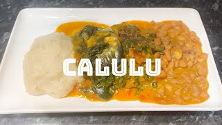 COMO FAZER PRATOS ANGOLANOS CALULU DE PEIXE amp FUNGE  Angolan Fufu [upl. by Atinnek]