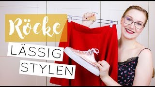 Lässige AlltagsStyles mit Röcken  Midirock flache Schuhe Sneaker amp Co kombinieren [upl. by Adamok126]