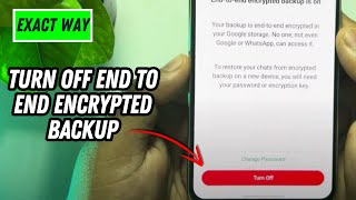 How To Turn Off End To End Encrypted Backup On Whatsapp 2024 [upl. by Tsirhc]