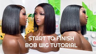 HOW TO MAKE A BOB WIG WITH SHORT HAIRS  FASTEST WAY TO CUT A BOB WIG  TUTORIAL  OGC [upl. by Annodas658]