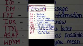 Internet abbreviations abbreviation acronym english fullform learnandrock spokenenglish [upl. by Adnileb545]