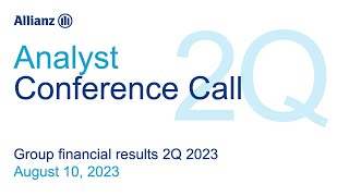 Allianz Financial Results 2Q 2023 Analyst Call [upl. by Ana]